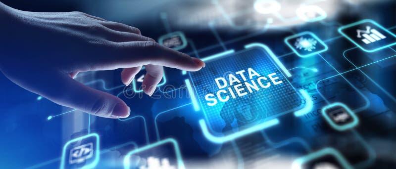 Análisis e interpretación de datos complejos de proyección de datos en una pantalla virtual Concepto de negocios y tecnología foto de archivo