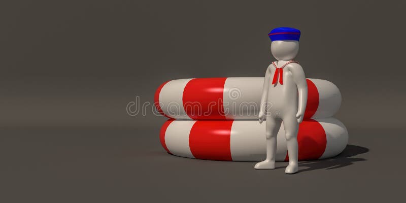 Anéis navais e de borracha em renderização 3d ilustração do vetor