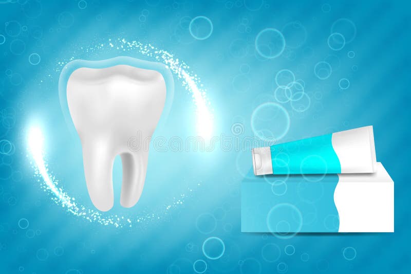 Anúncio do dentífrico do alvejante ilustração do vetor Anúncio do dentífrico do alvejante ilustração do vetor