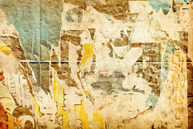 Anúncios antigos de papel com aspeto desgastado ilustração stock