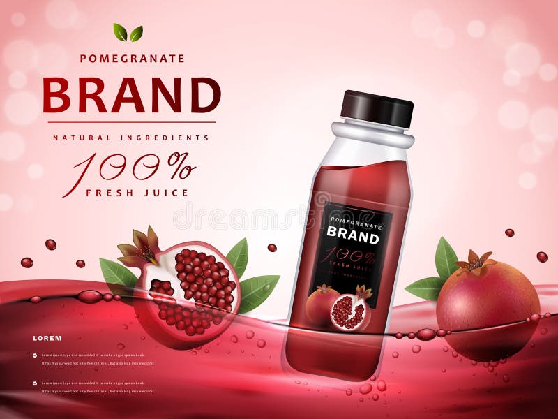 Anúncios do suco da romã ilustração do vetor Anúncios do suco da romã ilustração do vetor