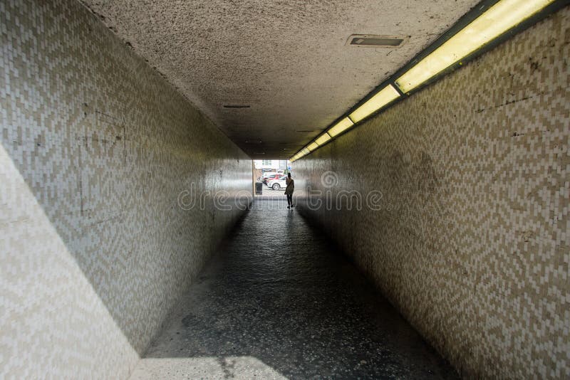 Août 2017, Wickford, Essex, passage souterrain sur la grand-rue photo libre de droits Août 2017, Wickford, Essex, passage souterrain sur la grand-rue photo libre de droits
