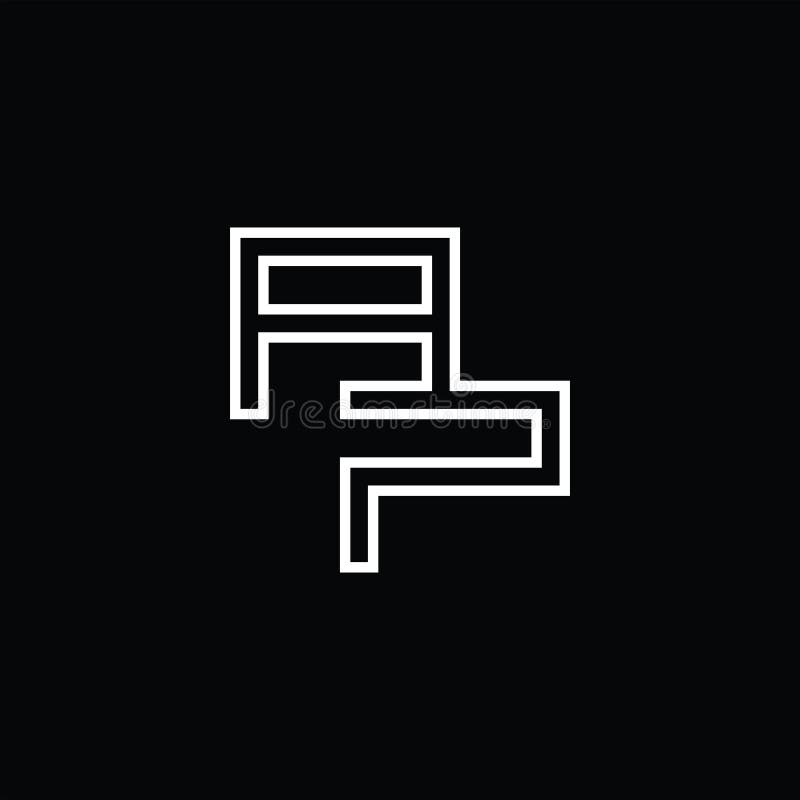 Ap-logotypmonogram med linjeformatmall vektor illustrationer
