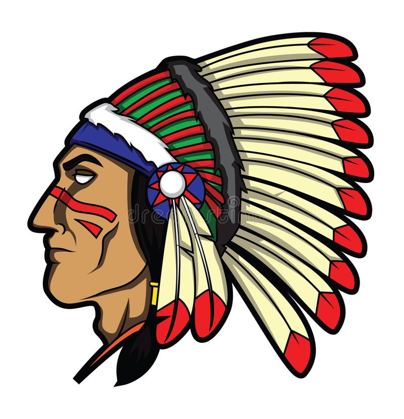 Apache Head stock vector. Illustration of feather, mascot - 47882869