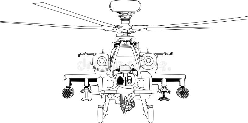 Apache war machine vector stock vector. Illustration of line ...