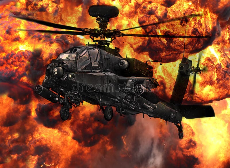 Apache śmigłowa szturmowego helikopteru wybuch