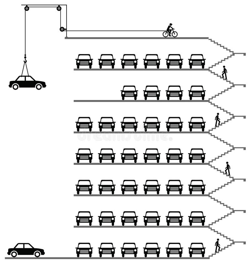 Representation of cars parked in a milti storey car park. Representation of cars parked in a milti storey car park