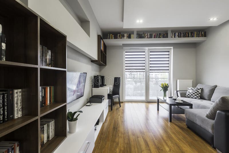 Apartamento con los libros foto de archivo Apartamento con los libros foto de archivo