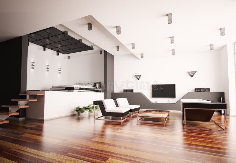 Apartamento moderno 3d interior