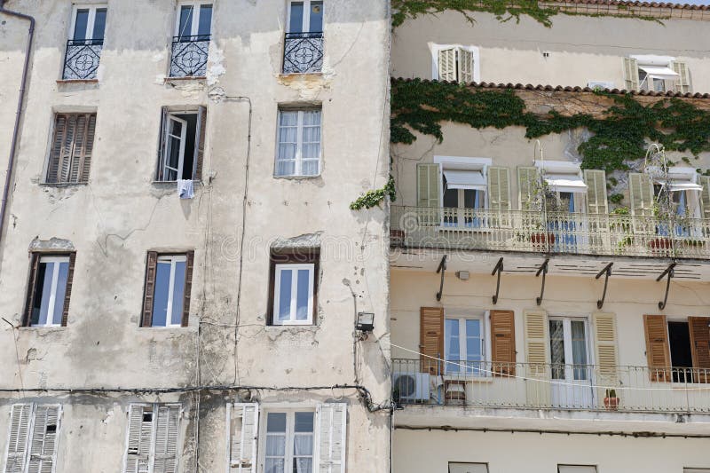 Apartment Complex in Corsica, France Stock Image Image of window