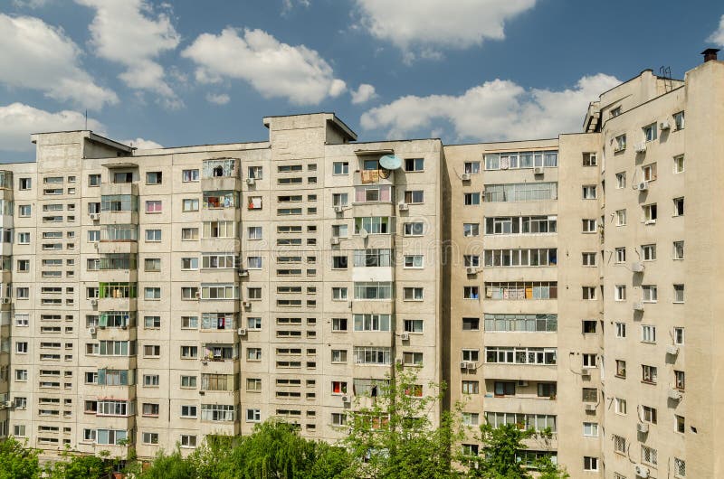 Communist Apartment Flats In Romania. Old communist block stock images, royalty-free photos and pictures