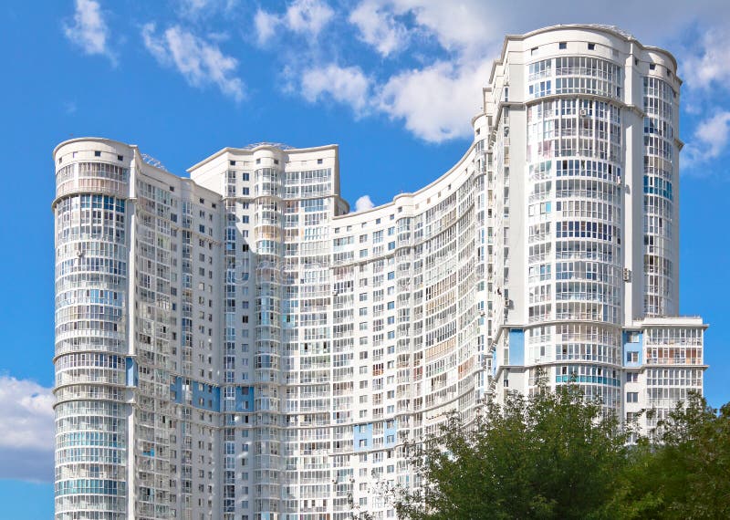 Curved apartment building stock photo. Image of balcony 1791414