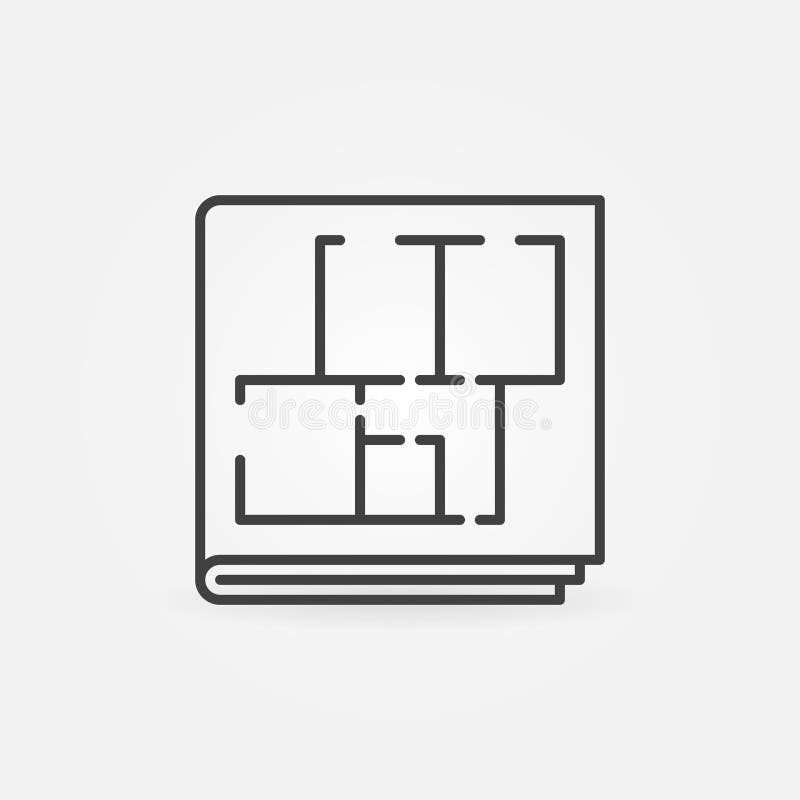 Apartment or House Plan vector concept linear icon stock illustration
