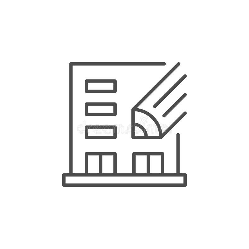 Apartment house project line outline icon royalty free illustration
