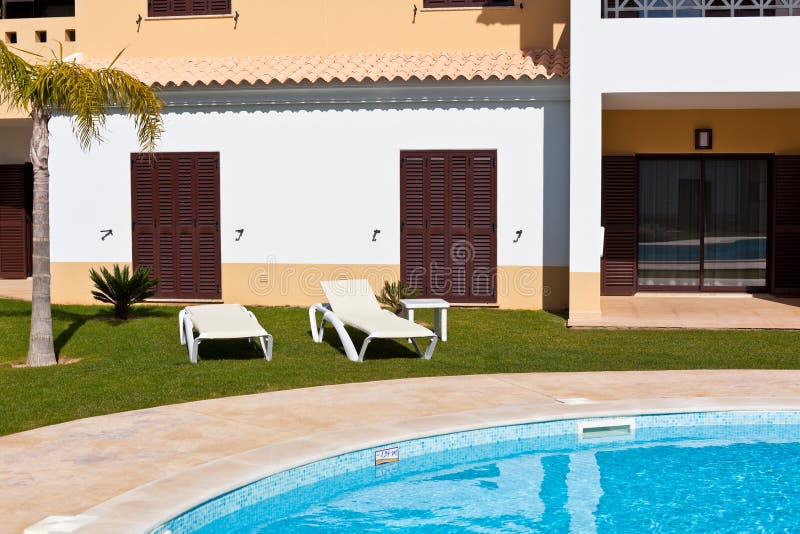 Apartment House with Swimming Pool Stock Image Image of balcony