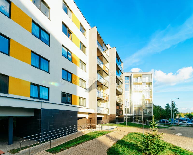 Apartment modern houses homes residential buildings real estate sunset royalty free stock images Apartment modern houses homes residential buildings real estate sunset royalty free stock images