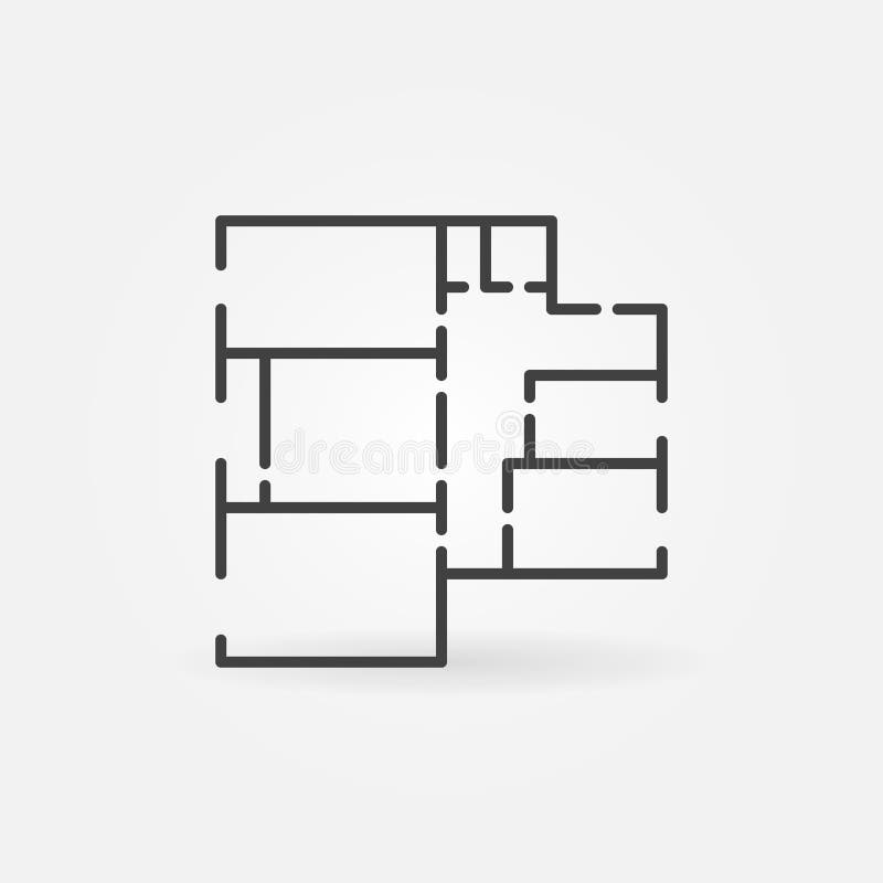 Apartment Plan outline vector concept simple icon vector illustration