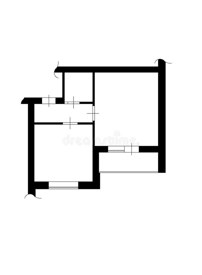 Apartment Plans. House Room Layout. Home Floorplan Stock Illustration