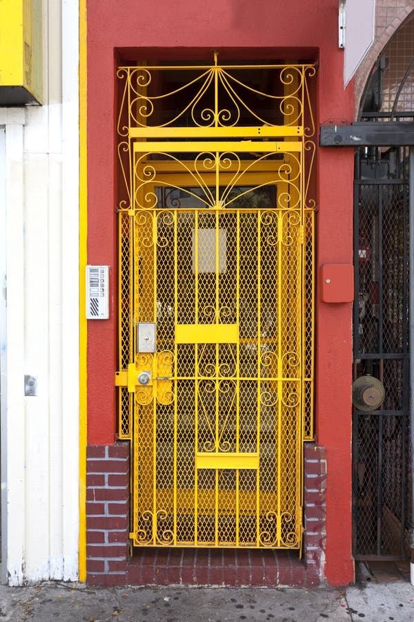 Apartment Security Door stock image. Image of gate, vintage 95212529