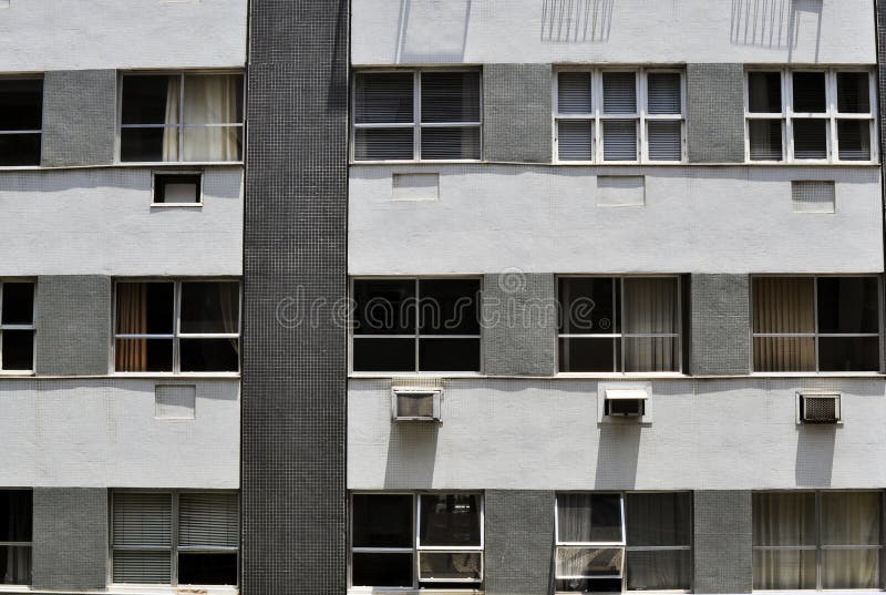 Apartment windows royalty free stock photos