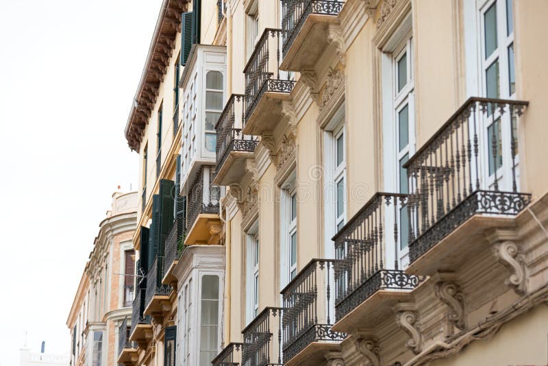 Apartments in Malaga stock photo. Image of outdoor, facade 246280642