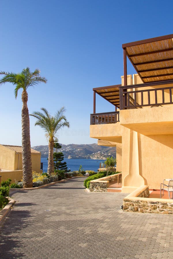 Apartments on the Seacost in Greece Stock Photo Image of