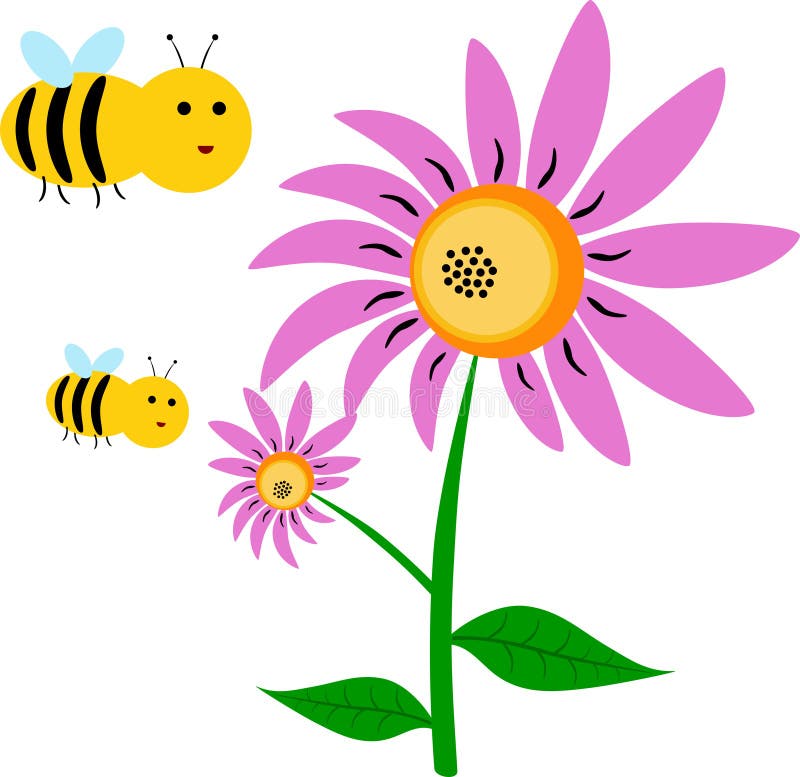 Ape e fiore illustrazione di stock Ape e fiore illustrazione di stock