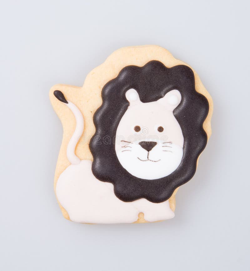 cake decoration or homemade lion cake decoration on a background. cake decoration or homemade lion cake decoration on a background