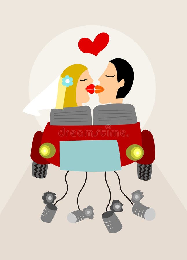 Apenas casado ilustração royalty free Apenas casado ilustração royalty free