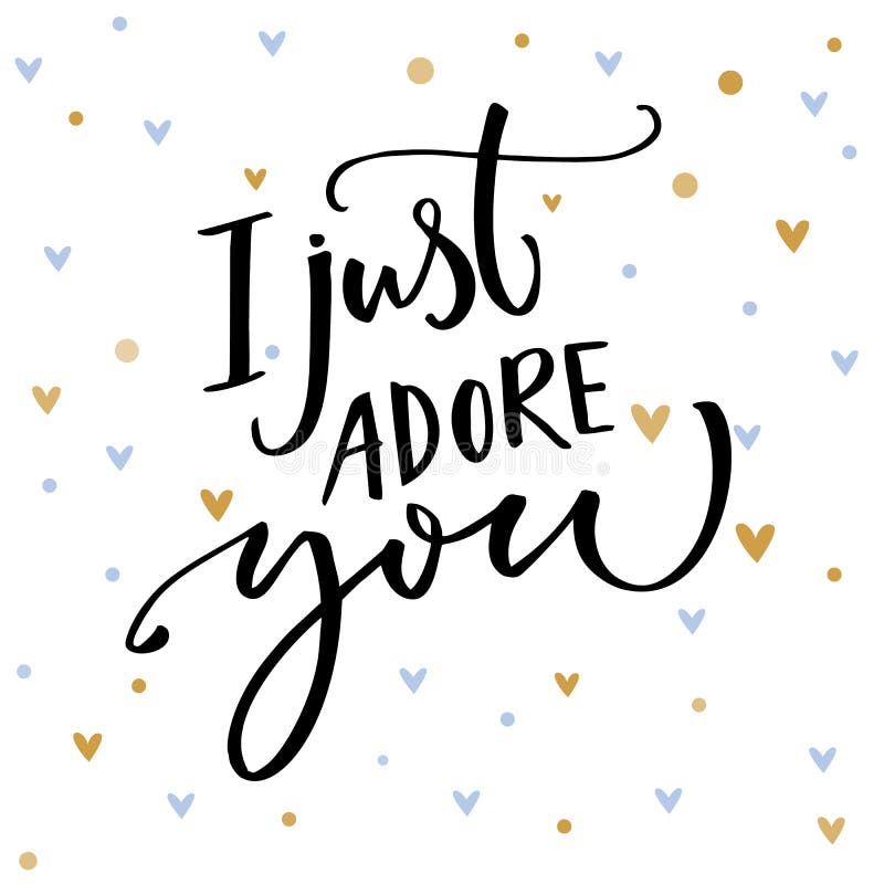 Apenas le adoro Refrán romántico para la tarjeta del día del ` s de la tarjeta del día de San Valentín Vector la tipografía y los ilustración del vector Apenas le adoro Refrán romántico para la tarjeta del día del ` s de la tarjeta del día de San Valentín Vector la tipografía y los ilustración del vector
