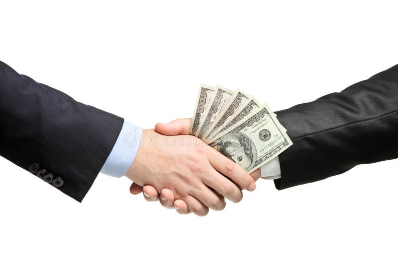 Aperto de mão com dinheiro foto de stock