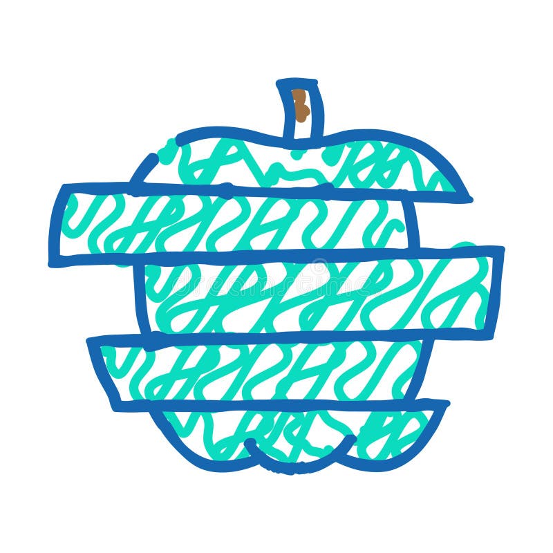 Apfelscheiben Icon doodle Abbildung lizenzfreie abbildung