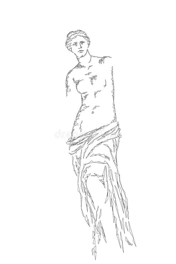 Aphrodite de Milos Venus de Milo del griego clásico de la estatua del arte moderno polivinílico bajo Línea poligonal blanco del p