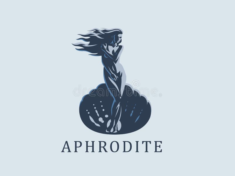 Aphrodite or Venus. Vector emblem.