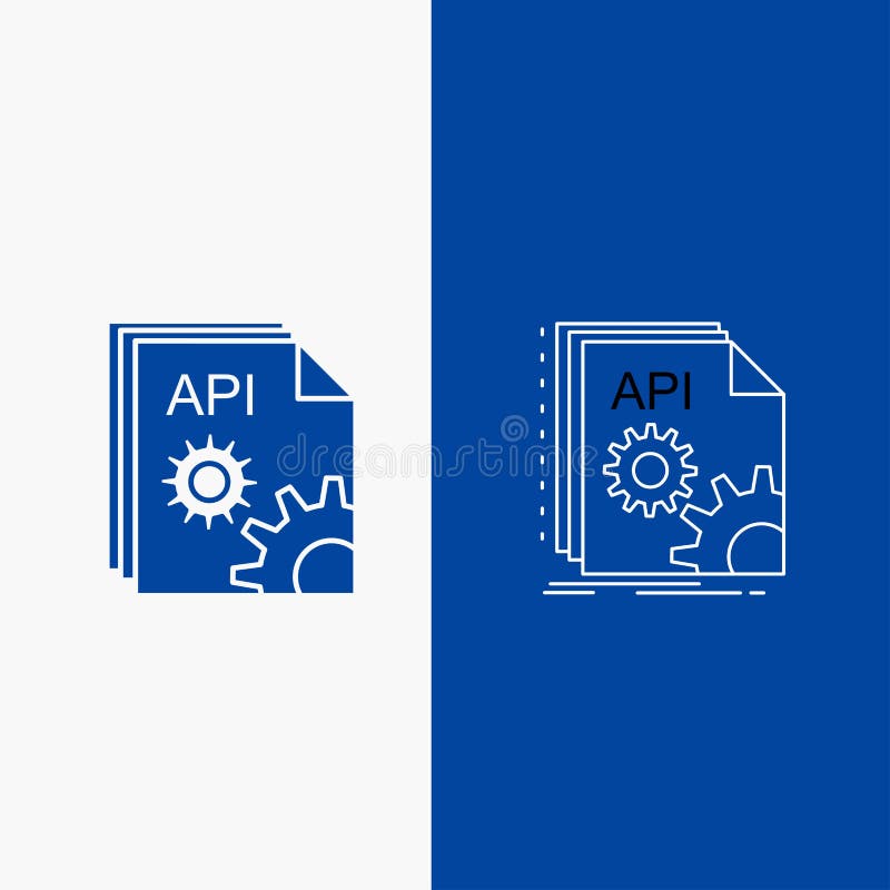 Api, app, coding, developer, software Line and Glyph web Button in Blue color Vertical Banner for UI and UX, website or mobile vector illustration Api, app, coding, developer, software Line and Glyph web Button in Blue color Vertical Banner for UI and UX, website or mobile vector illustration