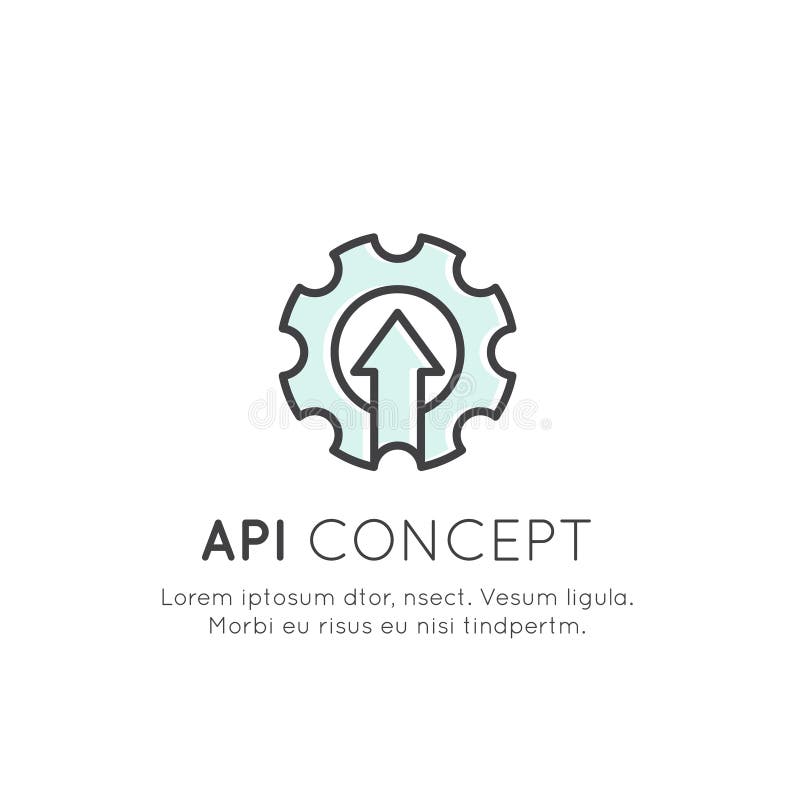 API Application Programming Interface, Cloud Data, Web and Mobile royalty free illustration API Application Programming Interface, Cloud Data, Web and Mobile royalty free illustration