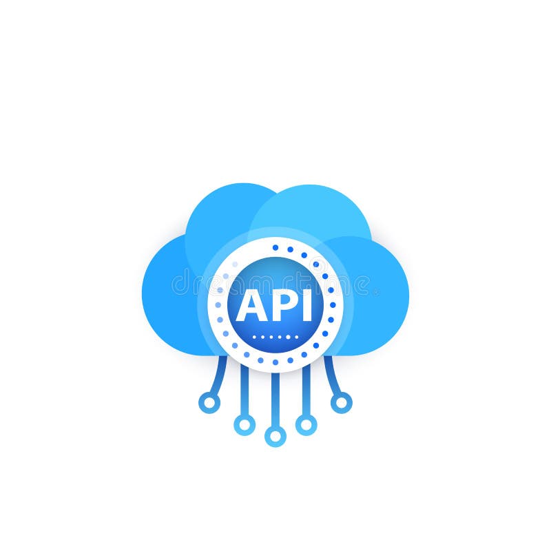 API, application programming interface, cloud stock illustration API, application programming interface, cloud stock illustration