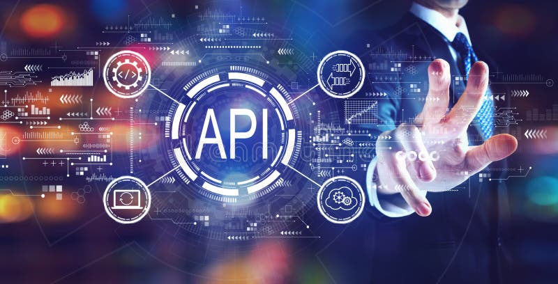 API - application programming interface concept API concept with businessman stock images API - application programming interface concept API concept with businessman stock images