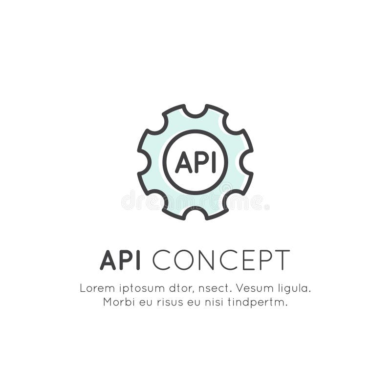 API Application Programming Interface, données de nuage, Web et développement mobile d'APP illustration libre de droits API Application Programming Interface, données de nuage, Web et développement mobile d'APP illustration libre de droits