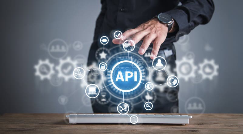 API. Application Programming Interface. Software Development. Technology. Programming code development illustrations