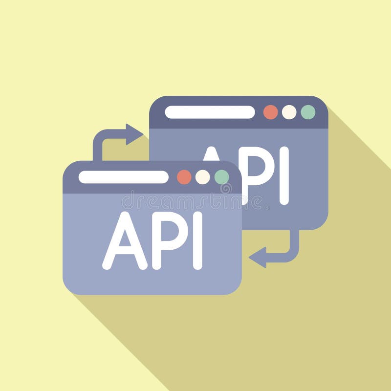 Api change secure icon flat vector. Gear hosting. Internet hosting integration
