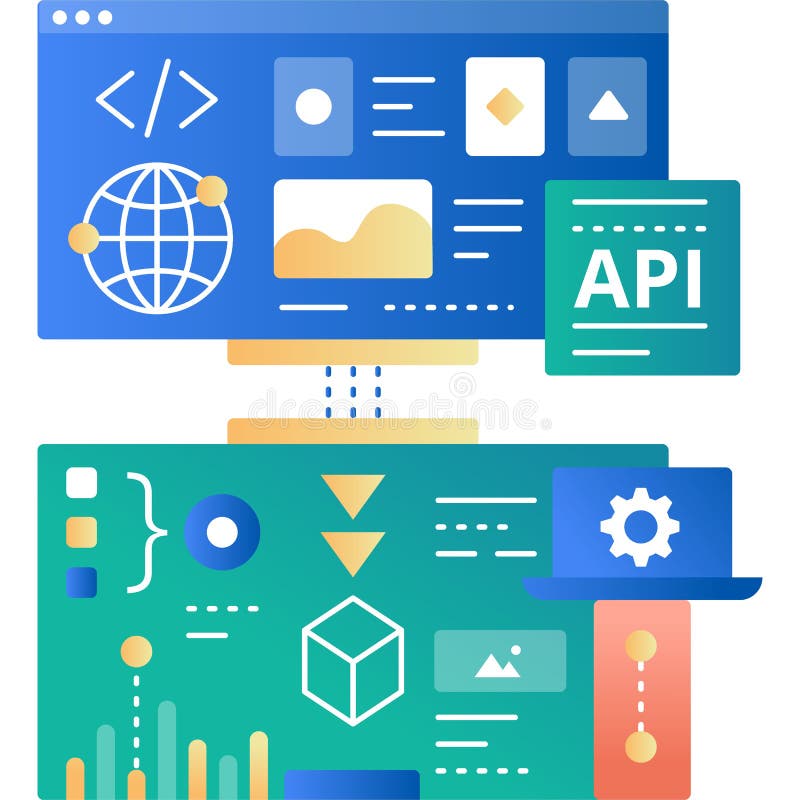 Api Modeling Icon Vector Web Interface Development Stock Vector ...