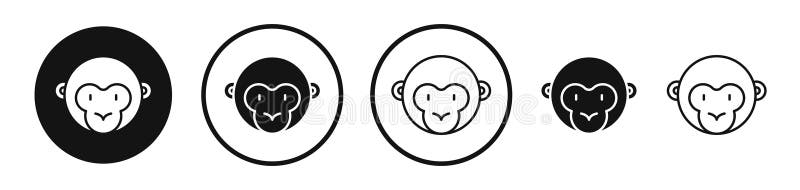 Apikon isolerad på vit bakgrund. Vektoruppsättning för monkey-ikoner på vit bakgrund. Steg 10