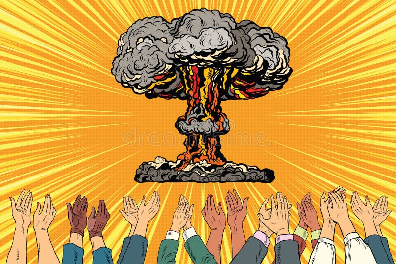 Aplauso de la guerra nuclear de la audiencia libre illustration Aplauso de la guerra nuclear de la audiencia libre illustration