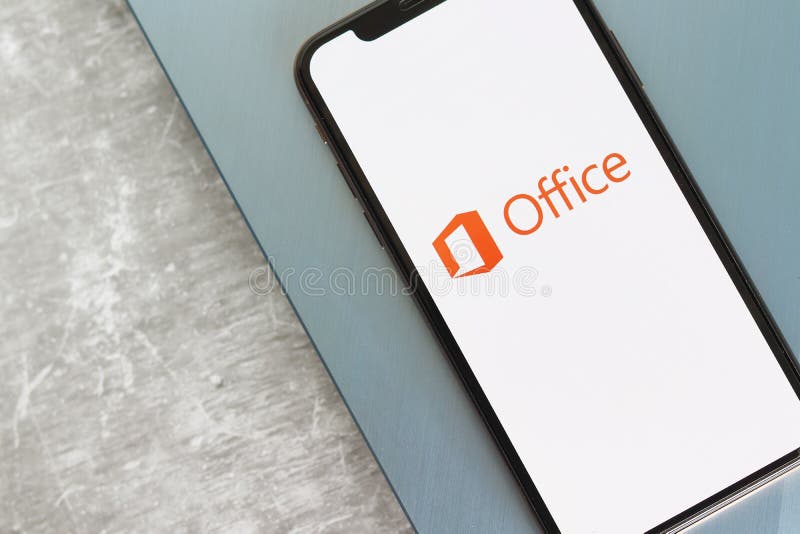 Aplicação Do Microsoft Office Na Tela Do Telefone Celular. Imagem Editorial  - Imagem de cliente, homepage: 226005760
