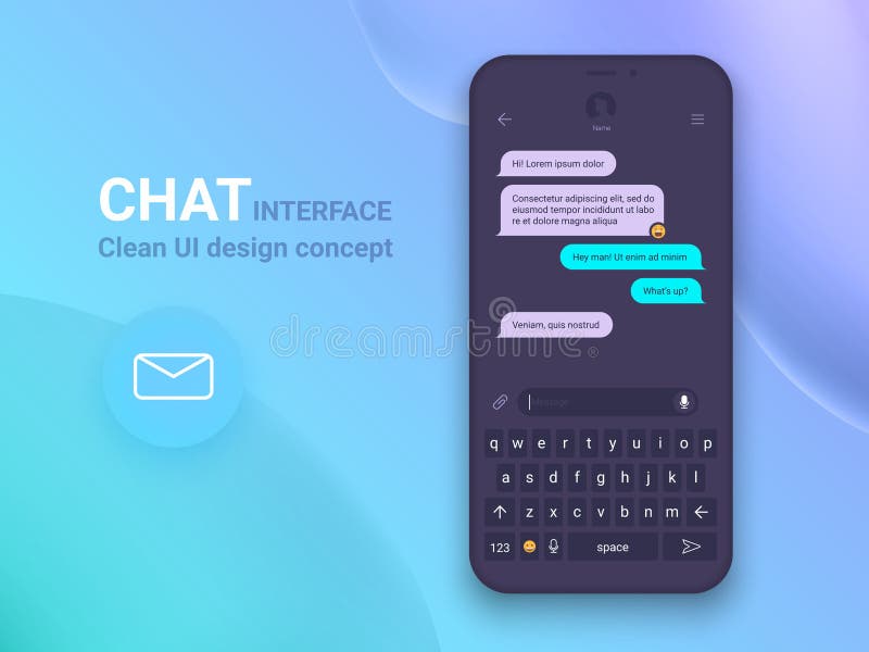 Aplicação da relação do bate-papo com janela do diálogo Limpe o conceito de projeto móvel de UI Mensageiro de Sms Ícones lisos da ilustração do vetor Aplicação da relação do bate-papo com janela do diálogo Limpe o conceito de projeto móvel de UI Mensageiro de Sms Ícones lisos da ilustração do vetor