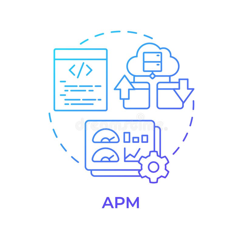 APM blue gradient concept icon stock illustration