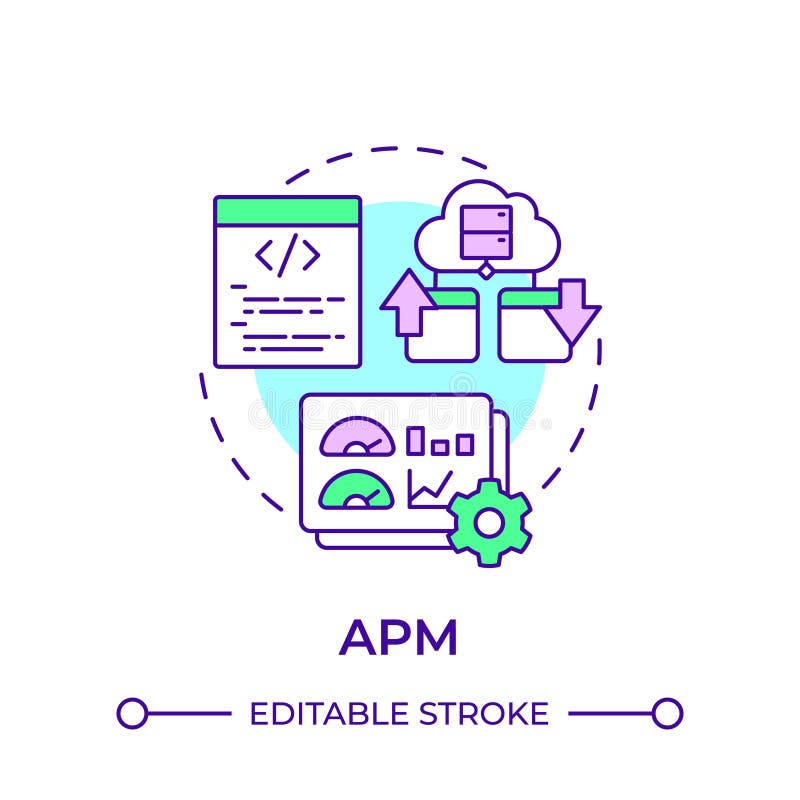 APM multi color concept icon royalty free illustration