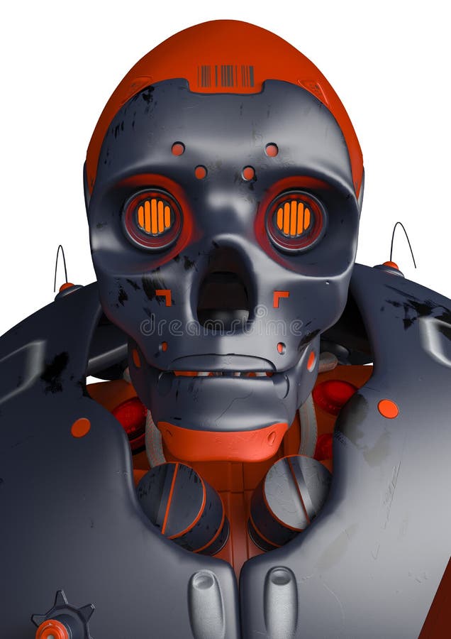 Apocalyptic robot profile portrait vector illustration Apocalyptic robot profile portrait vector illustration