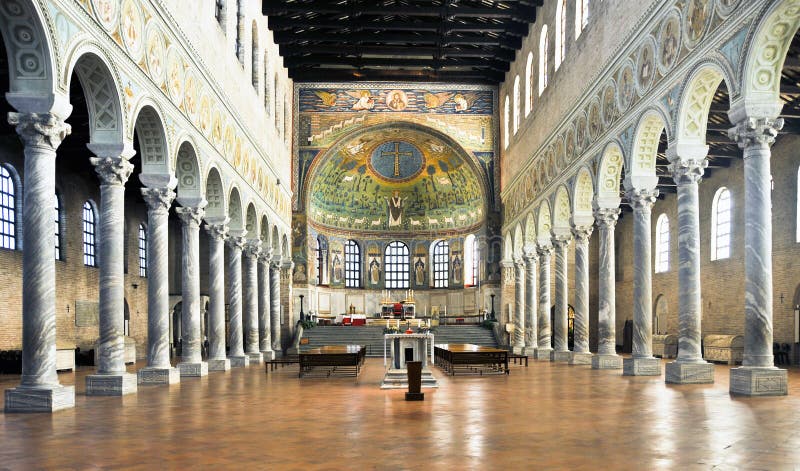Interior of the Sant'Apollinare in Classe Byzantine Basilica, near Ravenna, Italy. Interior of the Sant'Apollinare in Classe Byzantine Basilica, near Ravenna, Italy